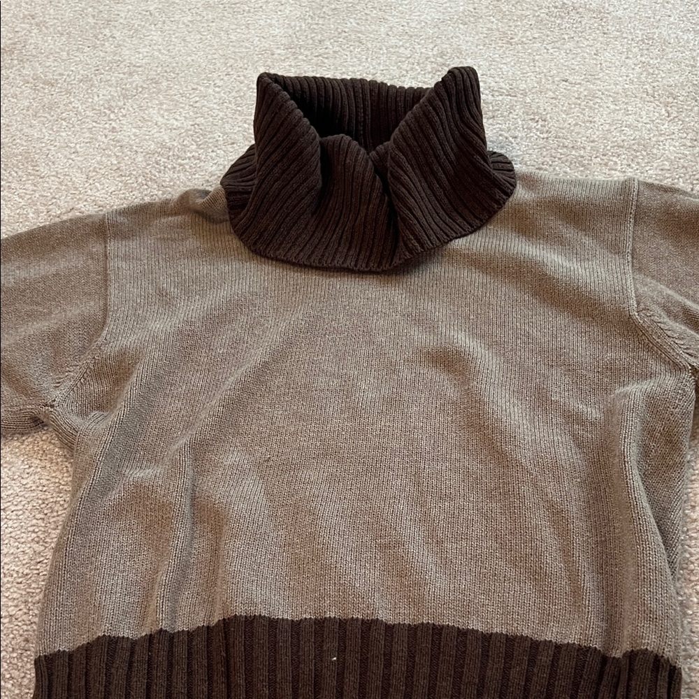 PRIA Chic Two-Tone Turtleneck Sweater, EUC, L